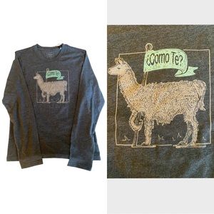 Prana Men’s T Shirt Small Long Sleeve Como Te Llama Graphic Tee Organic Cotton
